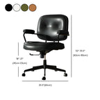 Industrial Leather Upholstered Height Adjustable Swivel Office Chair