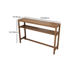 Modern Brown Pine Wooden Shelf Storage Trestle Bar Tables