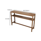 Modern Brown Pine Wooden Shelf Storage Trestle Bar Tables