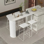 Scandinavian Free Form White Stone Iron Bar Tables
