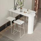 Scandinavian Free Form White Stone Iron Bar Tables