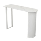 Scandinavian Free Form White Stone Iron Bar Tables