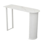 Scandinavian Free Form White Stone Iron Bar Tables