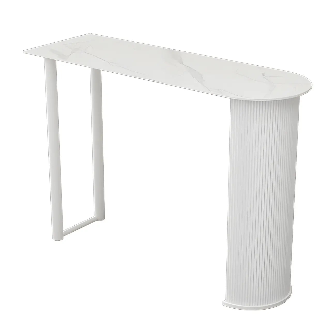 Scandinavian Free Form White Stone Iron Bar Tables