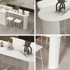 Scandinavian Free Form White Stone Iron Bar Tables