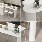 Scandinavian Free Form White Stone Iron Bar Tables