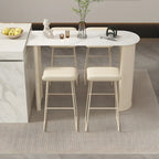 Scandinavian Free Form White Stone Iron Bar Tables