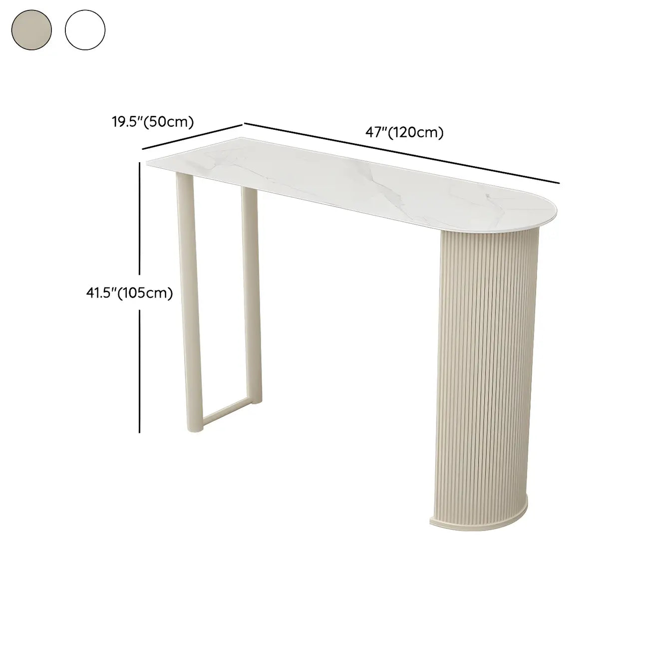 Scandinavian Free Form White Stone Iron Bar Tables