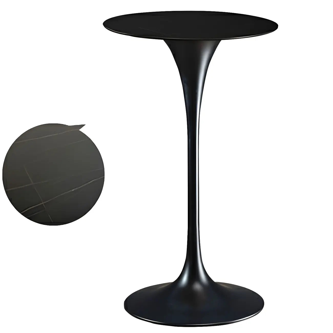 Round Glam Brown Gold Metal Tulip Base Bar Tables