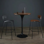 Round Glam Brown Gold Metal Tulip Base Bar Tables