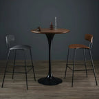 Round Glam Brown Gold Metal Tulip Base Bar Tables