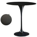 Round Glam Brown Gold Metal Tulip Base Bar Tables