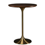 Round Glam Brown Gold Metal Tulip Base Bar Tables