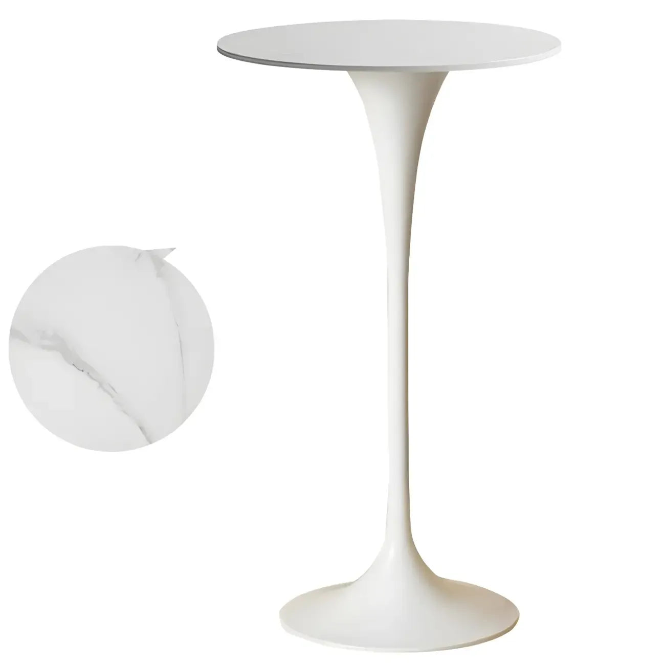 Round Glam Brown Gold Metal Tulip Base Bar Tables