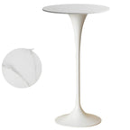 Round Glam Brown Gold Metal Tulip Base Bar Tables