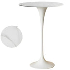 Round Glam Brown Gold Metal Tulip Base Bar Tables
