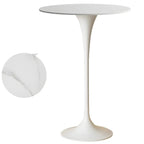 Round Glam Brown Gold Metal Tulip Base Bar Tables