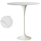 Round Glam Brown Gold Metal Tulip Base Bar Tables