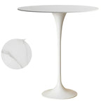 Round Glam Brown Gold Metal Tulip Base Bar Tables