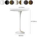 Round Glam Brown Gold Metal Tulip Base Bar Tables