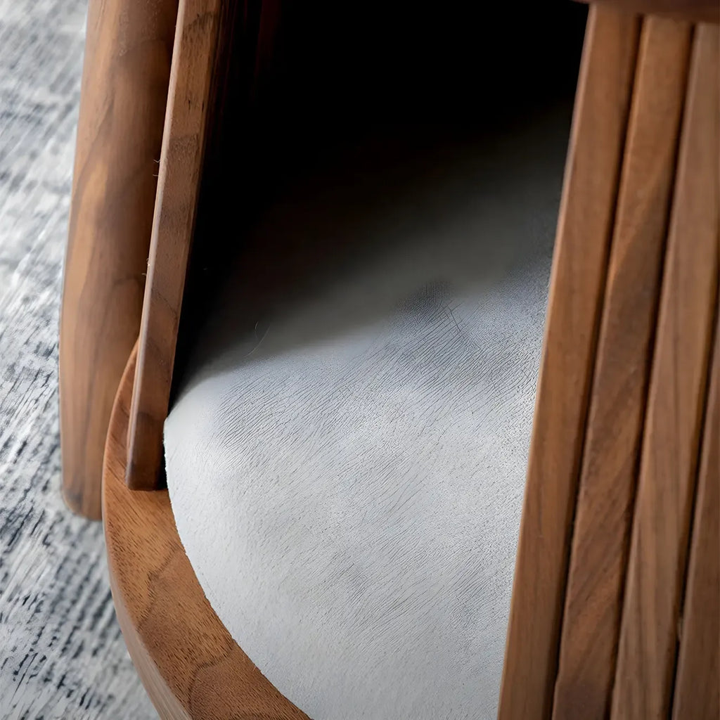 Scandinavian 2-tier Solid Wood Side Table with Storage Shelf