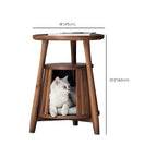 Scandinavian 2-tier Solid Wood Side Table with Storage Shelf