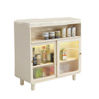 Scandinavian White Wood Glass Storage Extendable Bar Tables