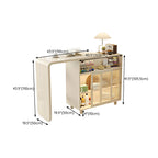 Scandinavian White Wood Glass Storage Extendable Bar Tables