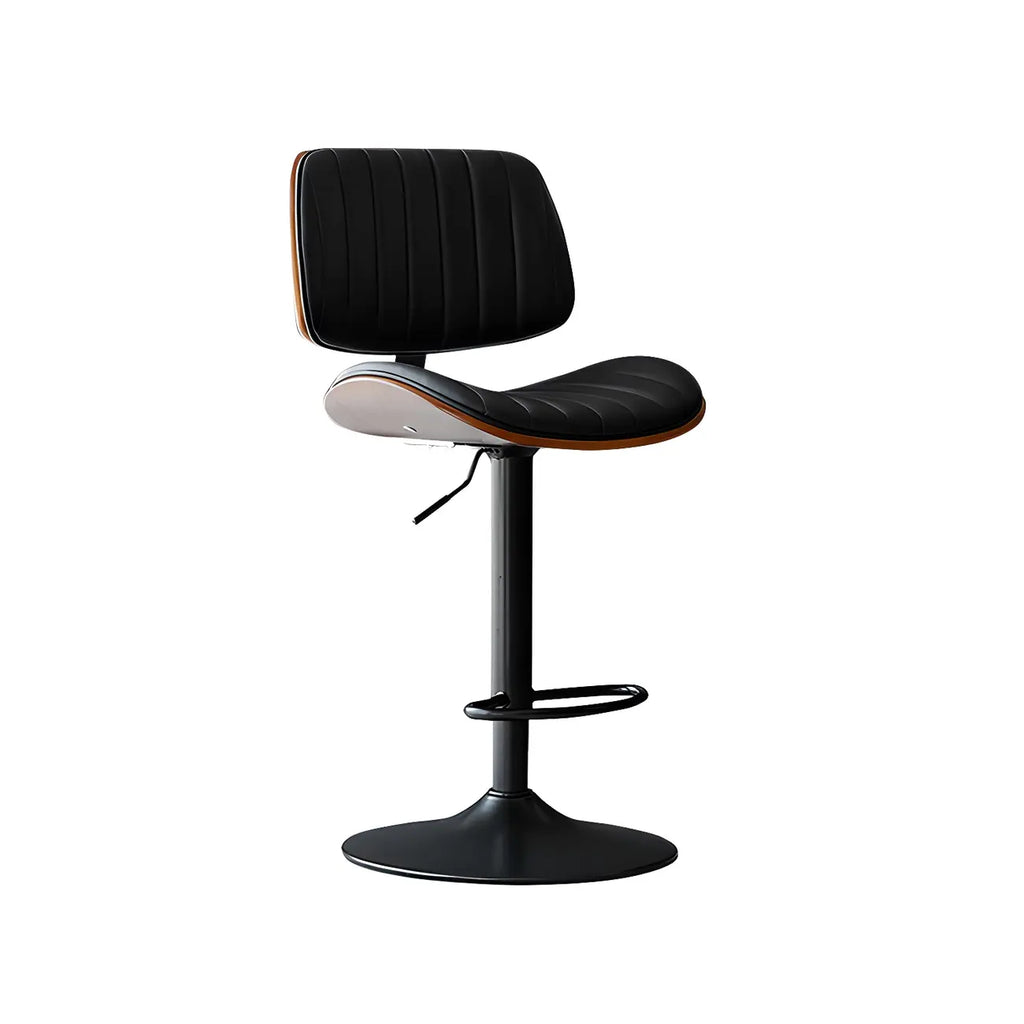Modern Faux Leather Adjustable Swivel Bar Stools