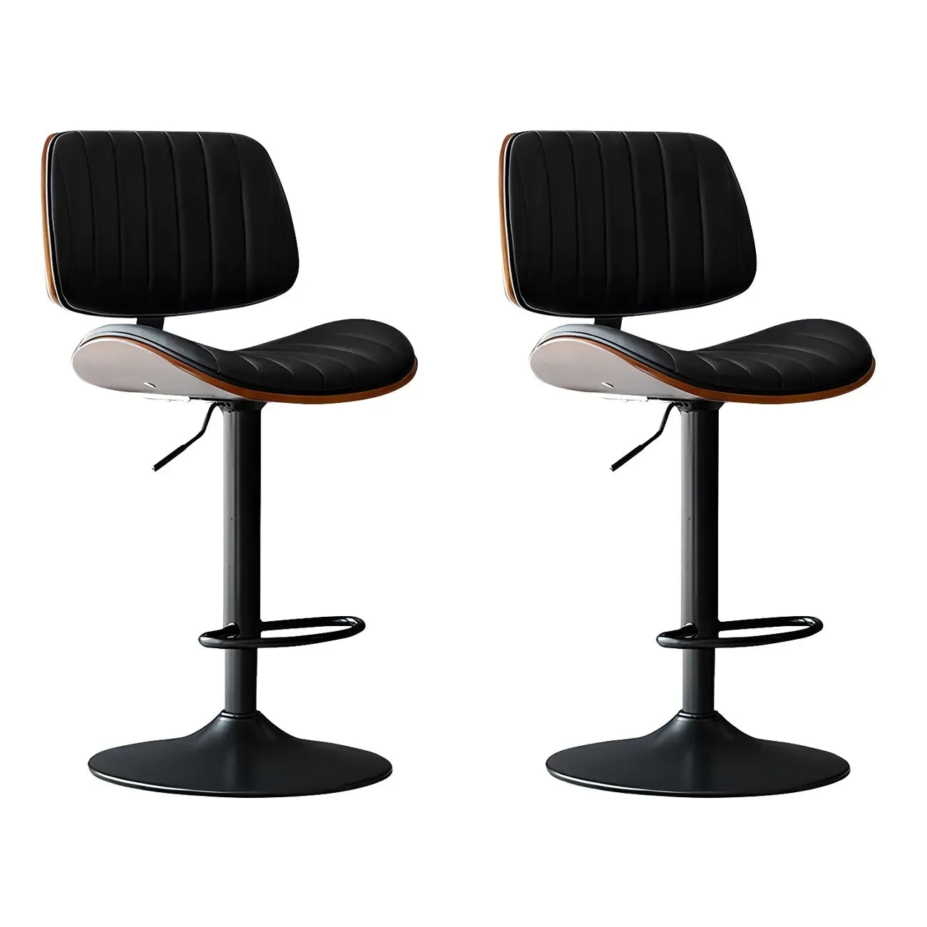 Modern Faux Leather Adjustable Swivel Bar Stools