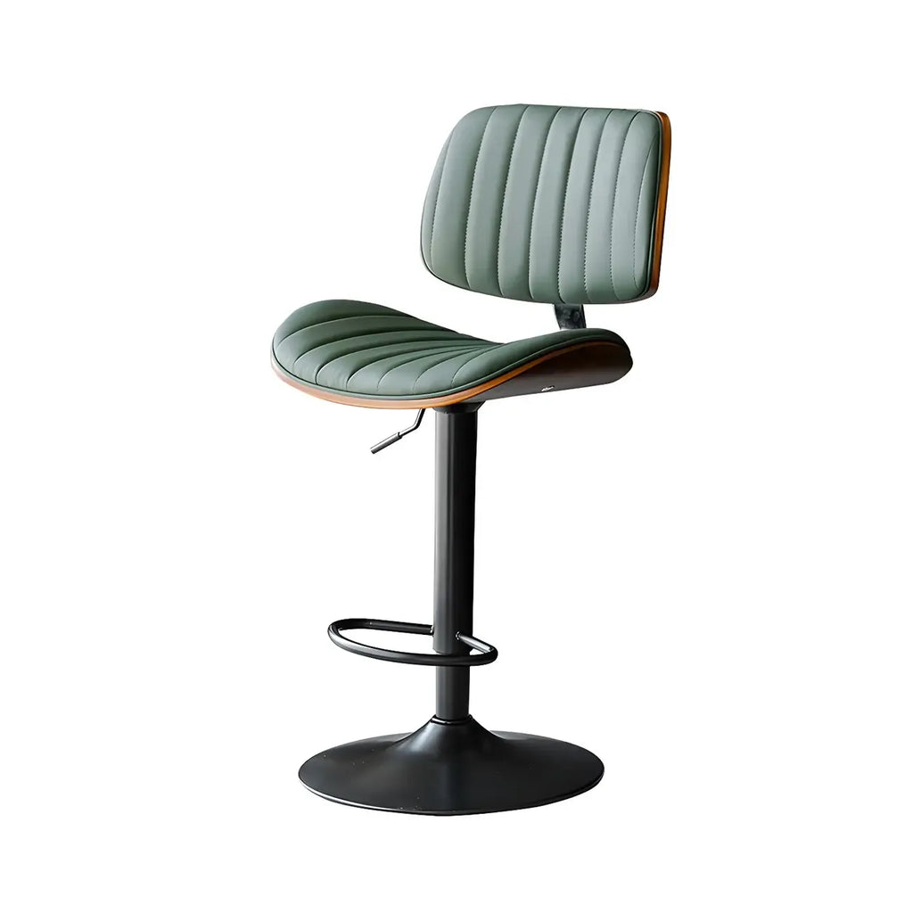 Modern Faux Leather Adjustable Swivel Bar Stools