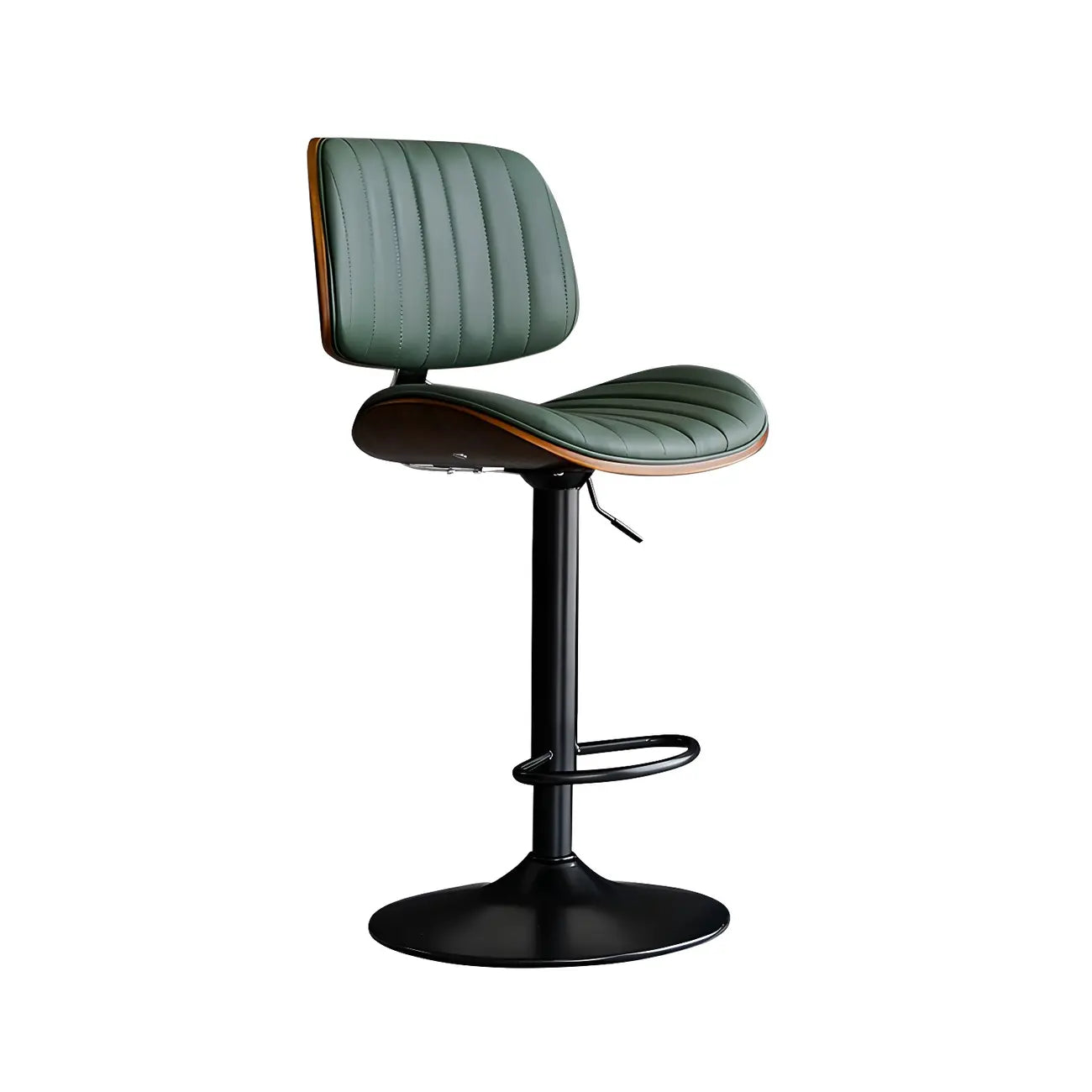Modern Faux Leather Adjustable Swivel Bar Stools