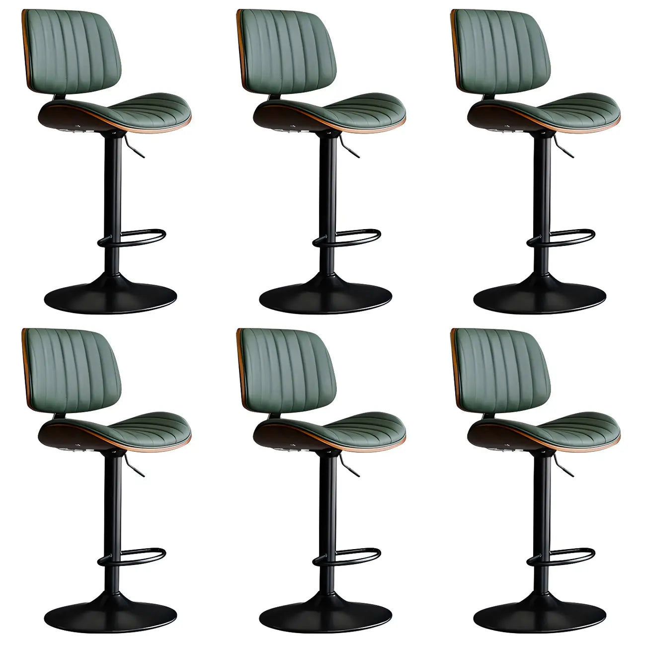 Modern Faux Leather Adjustable Swivel Bar Stools