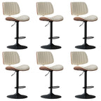 Modern Faux Leather Adjustable Swivel Bar Stools