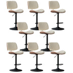 Modern Faux Leather Adjustable Swivel Bar Stools