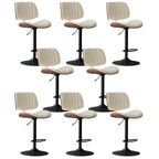 Modern Faux Leather Adjustable Swivel Bar Stools