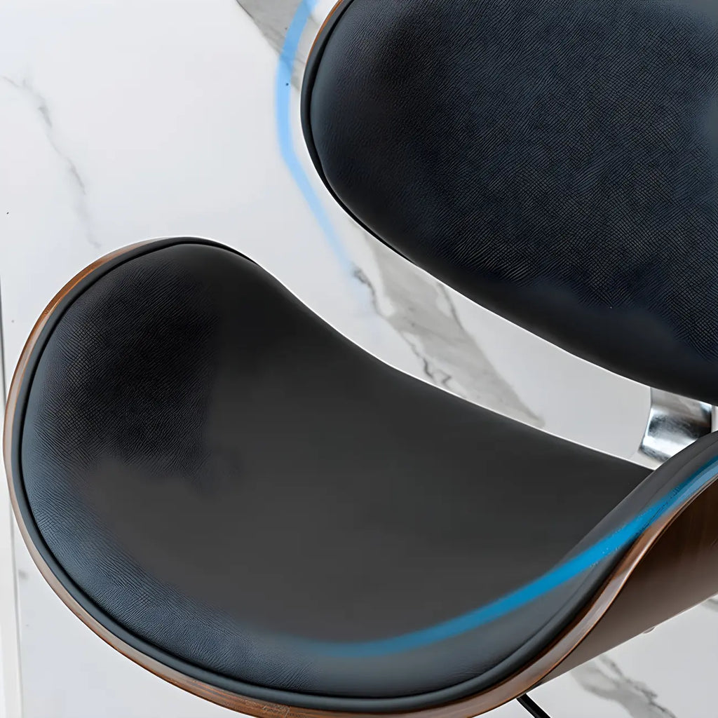 Modern Adjustable Leather Swivel Bar Stools with Backs
