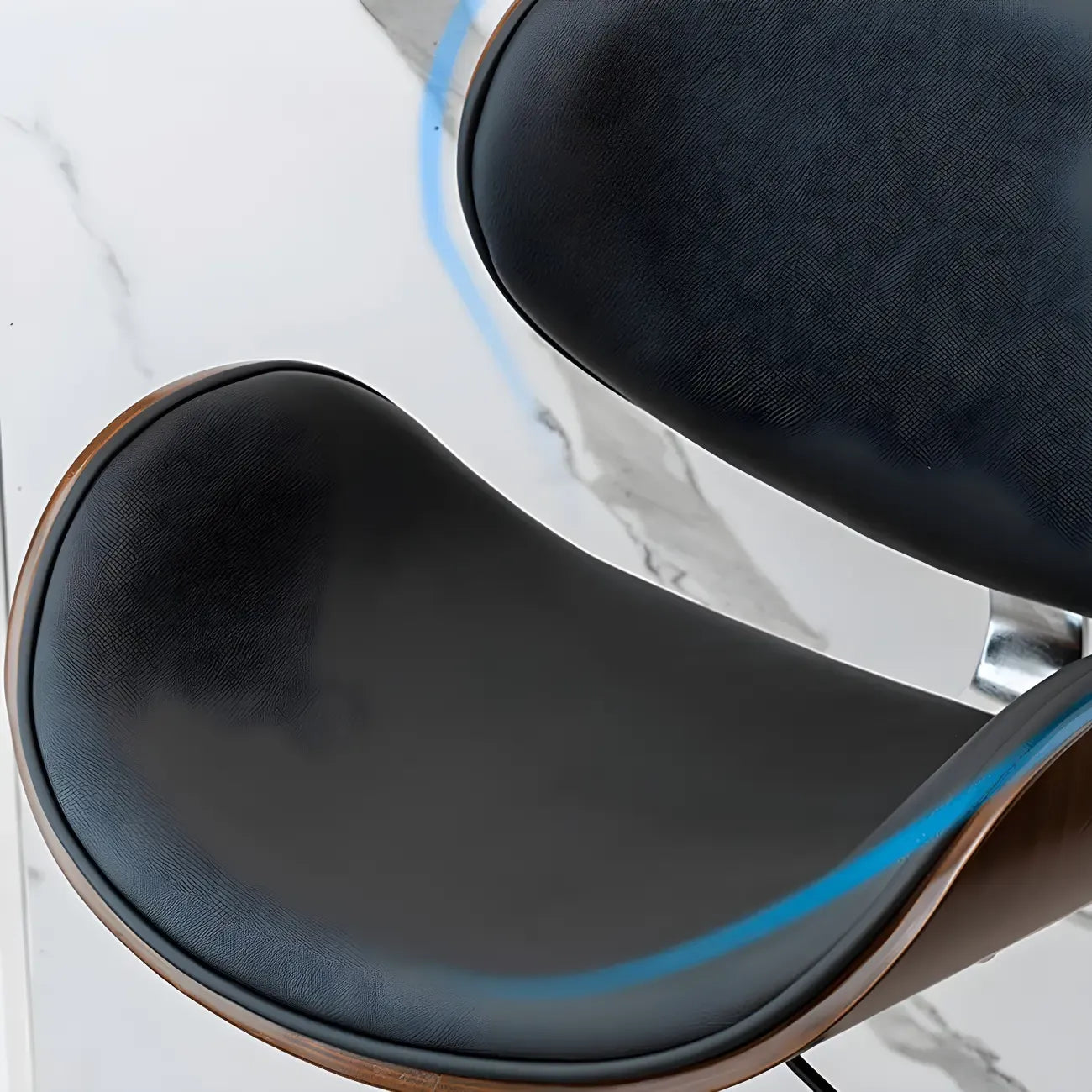 Modern Adjustable Leather Swivel Bar Stools with Backs