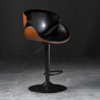 Modern Adjustable Leather Swivel Bar Stools with Backs