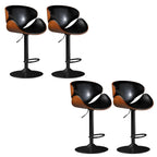 Modern Adjustable Leather Swivel Bar Stools with Backs