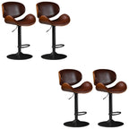 Modern Adjustable Leather Swivel Bar Stools with Backs
