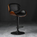 Modern Adjustable Leather Swivel Bar Stools with Backs