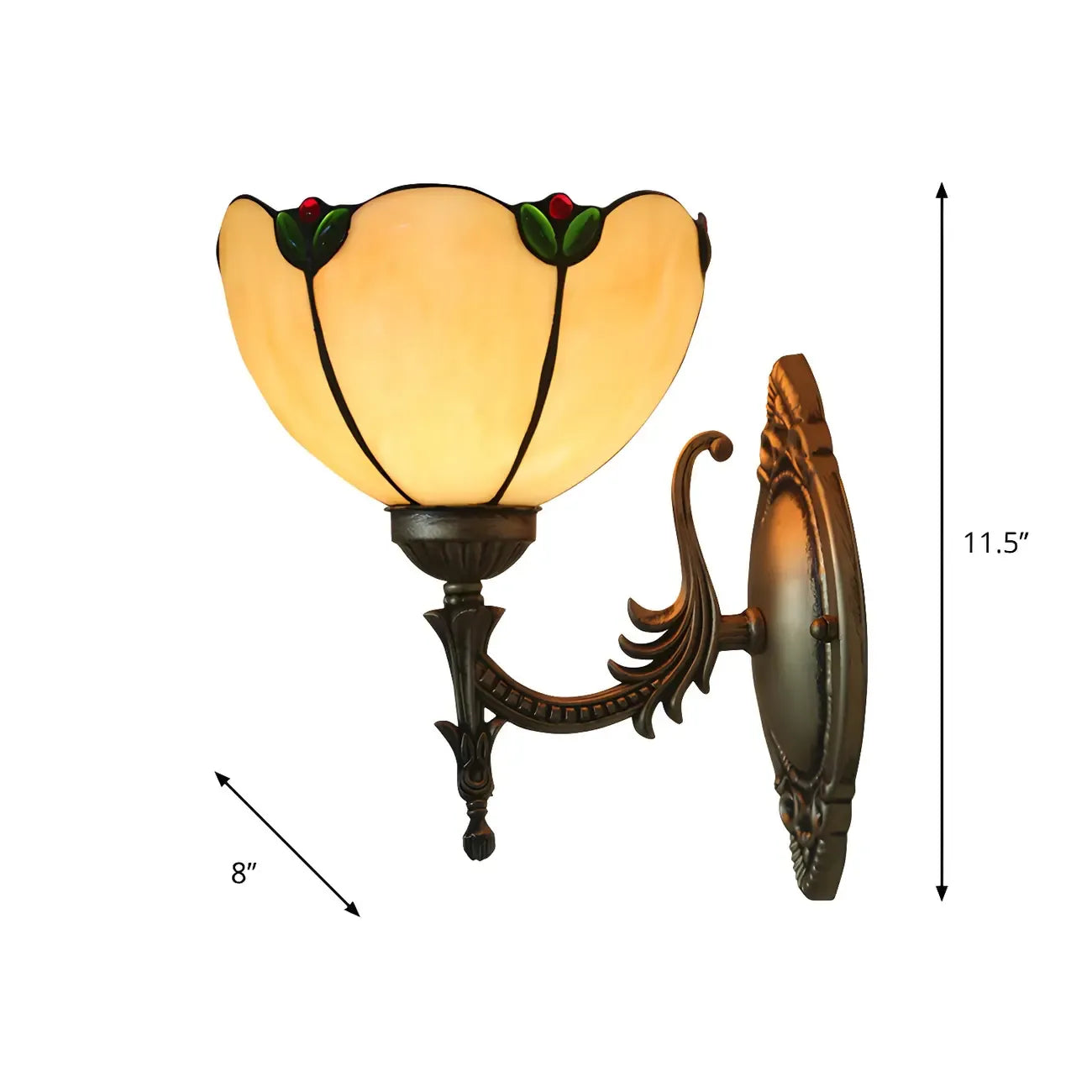5 to 9 Inch Vintage Bronze Wall Lamp for Bedroom Lighting