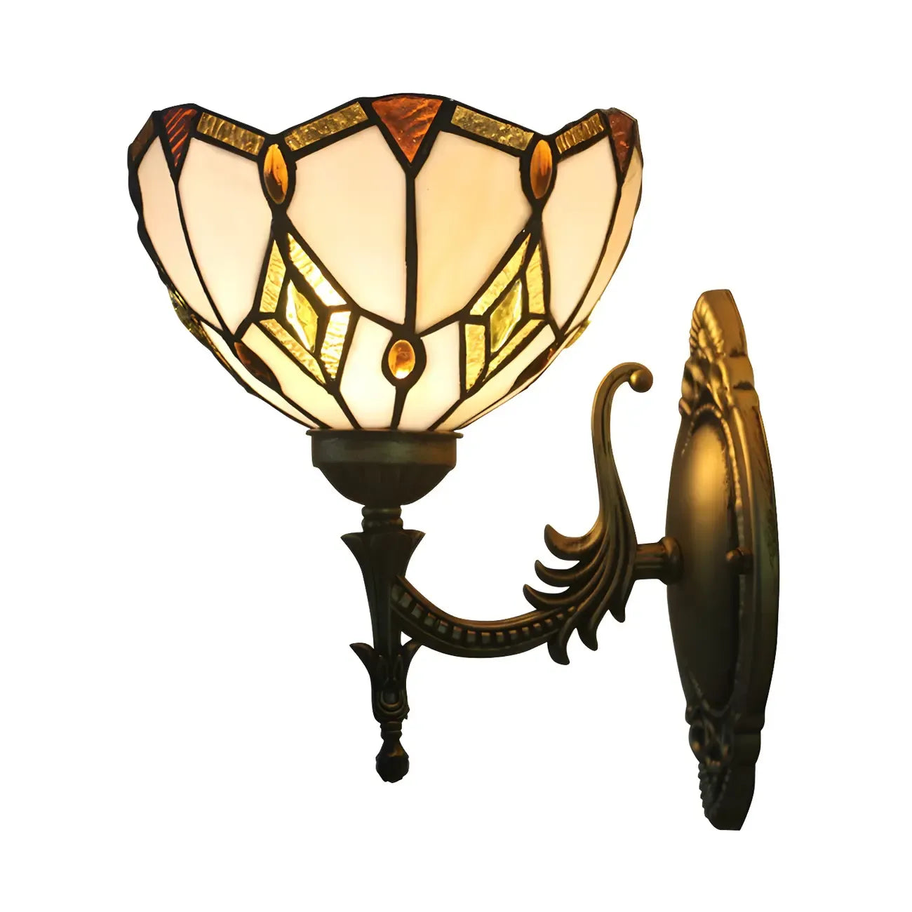 11.5” Vintage Bronze Glass Wall Sconce for Hallway Lighting