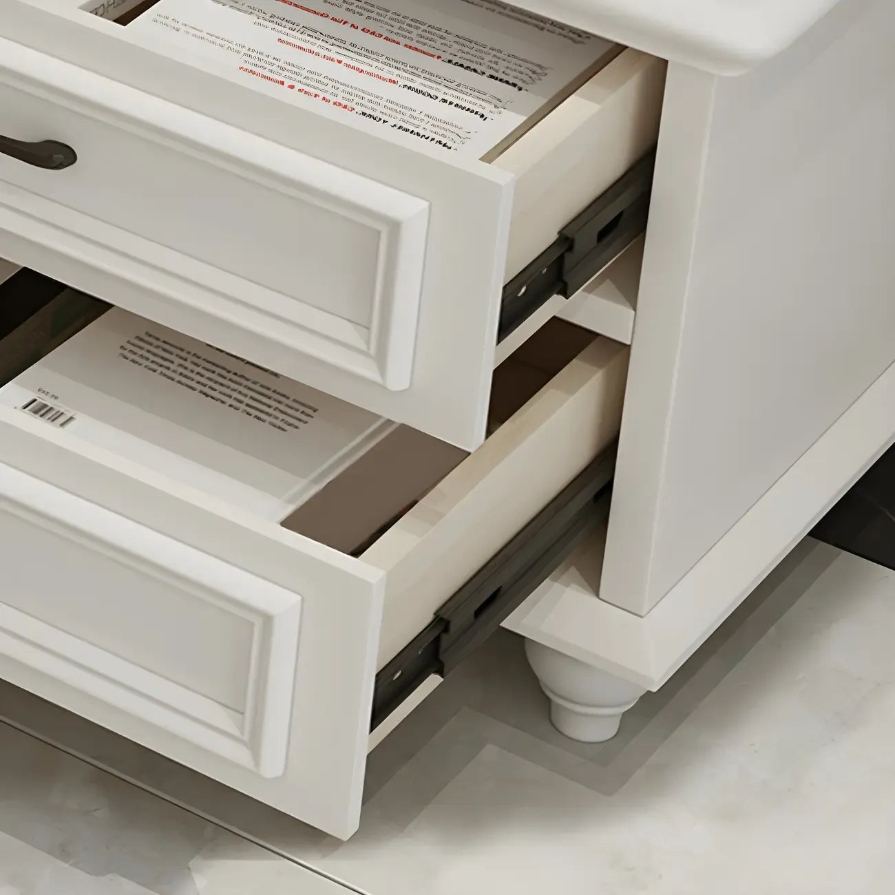 63 Adjustable White Wood TV Stand with Cable Management