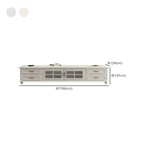 63 Adjustable White Wood TV Stand with Cable Management