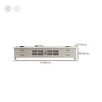 63 Adjustable White Wood TV Stand with Cable Management