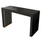 Modern White Stone Top Wood Dual-Pedestal Bar Tables