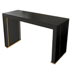 Modern White Stone Top Wood Dual-Pedestal Bar Tables