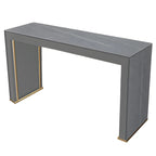 Modern White Stone Top Wood Dual-Pedestal Bar Tables